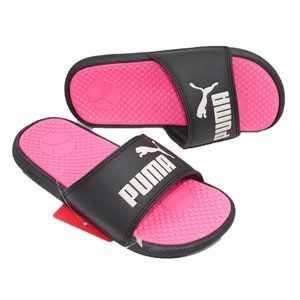 PUMA Cool Cat JR Sport Slides Black/Knock Out Pink